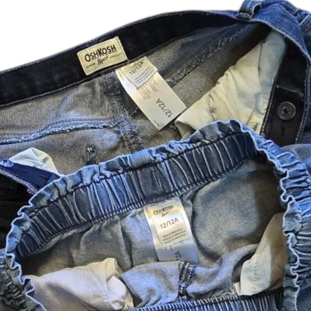 2 Pair Girl's OSHKOSH B'GOSH Denim Shorts sz 12